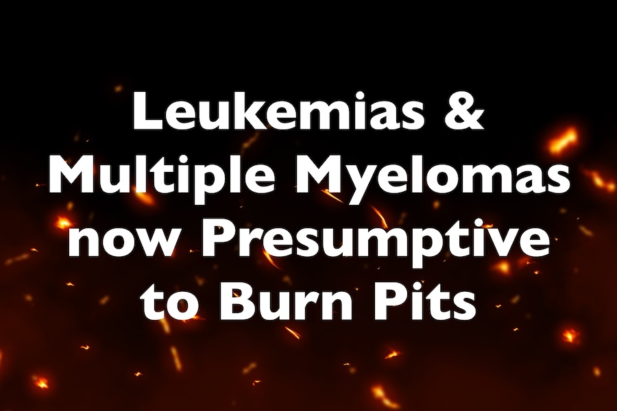 Leukemias and multiple myelomas now connected to burn pits